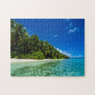 Blue Waters Of A Tropical Beach Jigsaw Puzzle
