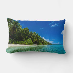 Blue Waters Of A Tropical Beach Lumbar Pillow