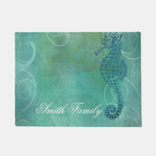Blue Waters, Seahorse and Flourish Doormat