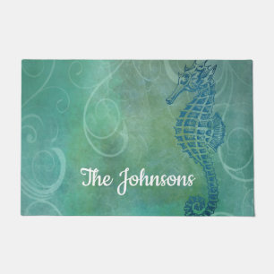 Blue Waters, Seahorse & Flourish Doormat