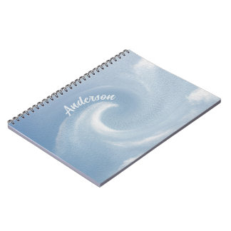 Blue Wave 1 Calming Peaceful Name Template Notebook