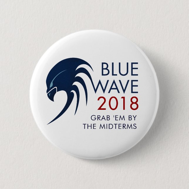 Blue Wave 2018 Tsunami Resistance Midterm Election 2 Inch Round Button (Front)