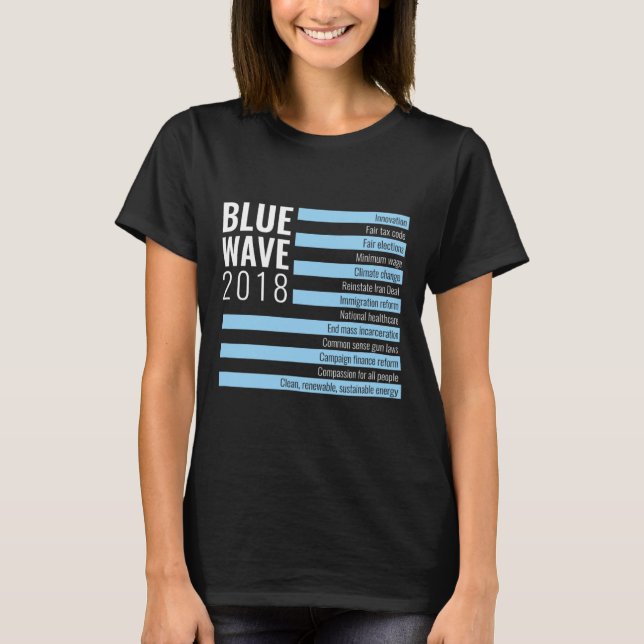 Blue Wave 2018 Vote Democrat America Resist Tee  (Front)