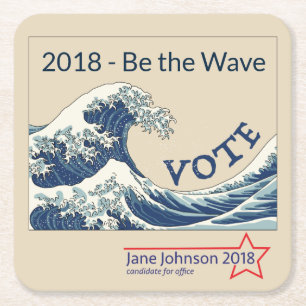Blue Wave 2024- customizable campaign coaster