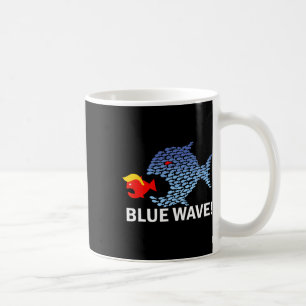 Blue Wave 2024 Funny Big Fish Eat Little Fish Trum Coffee Mug