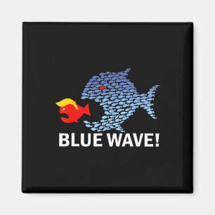 Blue Wave 2024 Funny Big Fish Eat Little Fish Trum Magnet