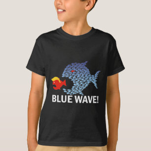 Blue Wave 2024 Funny Big Fish Eat Little Fish Trum T-Shirt