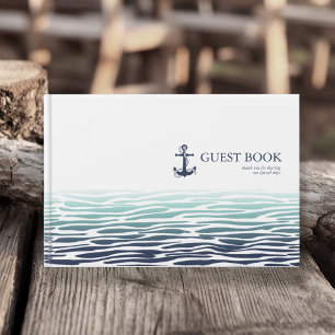 Blue Wave Anchor Wedding ID836 Guest Book