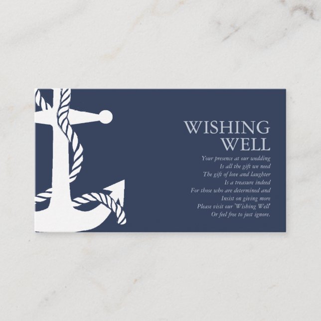 Blue Wave Anchor Wishing Well V2 ID836 Enclosure Card (Front)