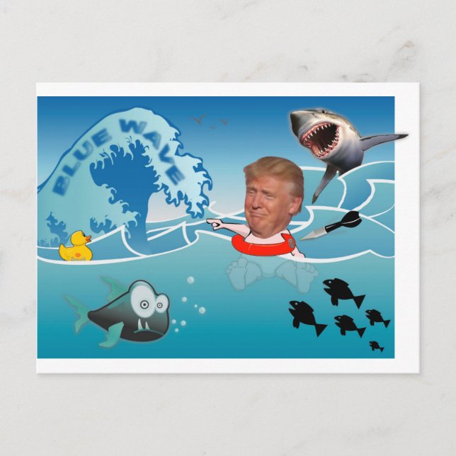 Blue wave / Anti Trump, Postcard (Front)