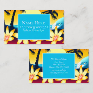 Blue wave at sunrise business card