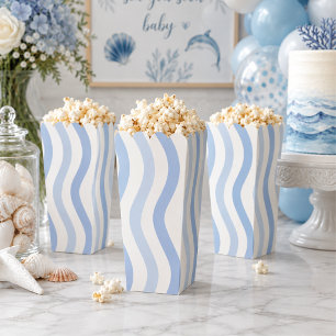 Blue Wave Baby Shower Popcorp Favor Box