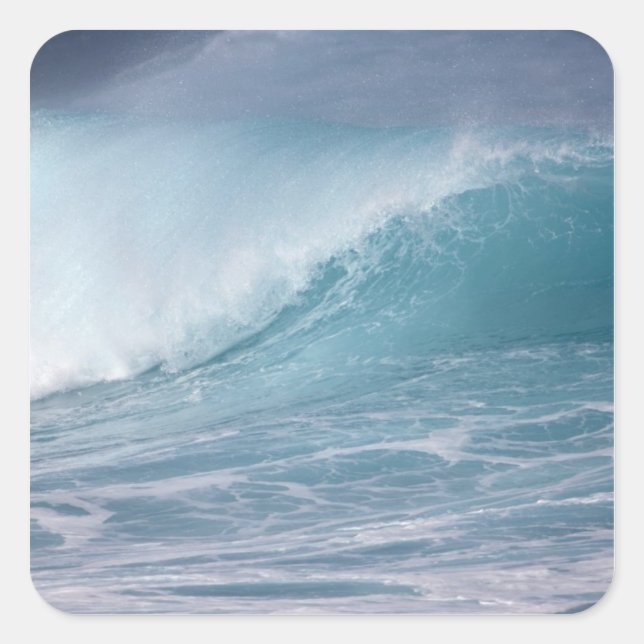 Blue wave crashing, Maui, Hawaii, USA 2 Square Sticker (Front)