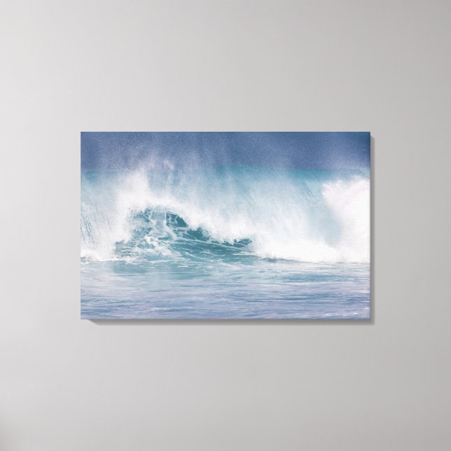 Blue wave crashing, Maui, Hawaii, USA Canvas Print (Front)