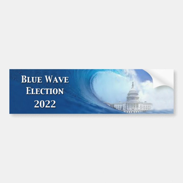 Blue Wave Election 2022 Bumper Sticker (Front)