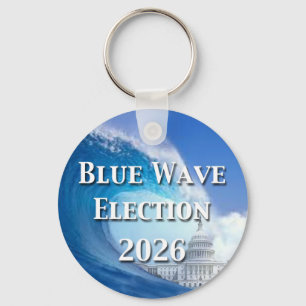 Blue Wave Election 2026 Keychain