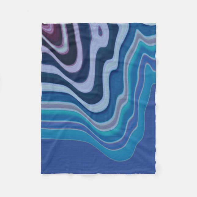 Blue Wave Fleece Blanket (Front)