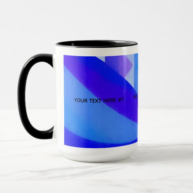 Blue Wave Geometric Abstraction Mug (Left)