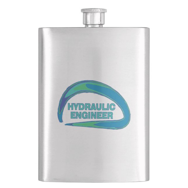 Blue Wave Hydraulic Engineer Mug Hip Flask (Front)