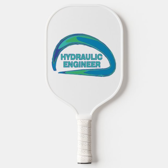 Blue Wave Hydraulic Engineer Mug Pickleball Paddle (Front)