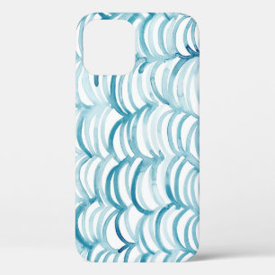 Blue Wave Japanese Style PatternIllustration iPhone 12 Case