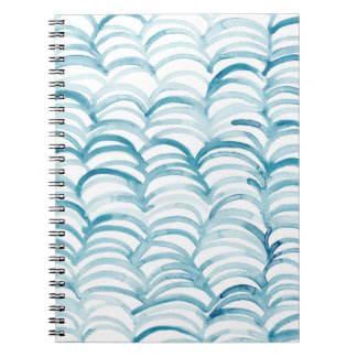 Blue Wave Japanese Style PatternIllustration Notebook