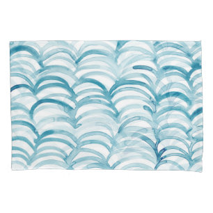 Blue Wave Japanese Style PatternIllustration Pillowcase