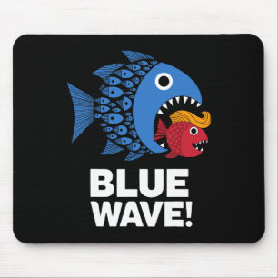 Blue Wave Kamala Funny Big Fish Eat Little Fish Tr Mouse Pad