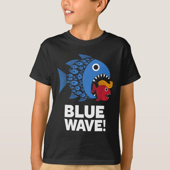Blue Wave Kamala Funny Big Fish Eat Little Fish Tr T-Shirt (Front)