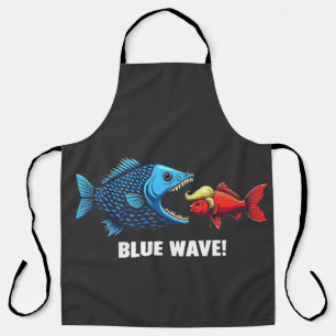 Blue Wave Kamala Harris Walz Fish Election Apron