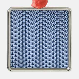 Blue wave komon metal ornament