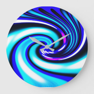 Blue wave large clock