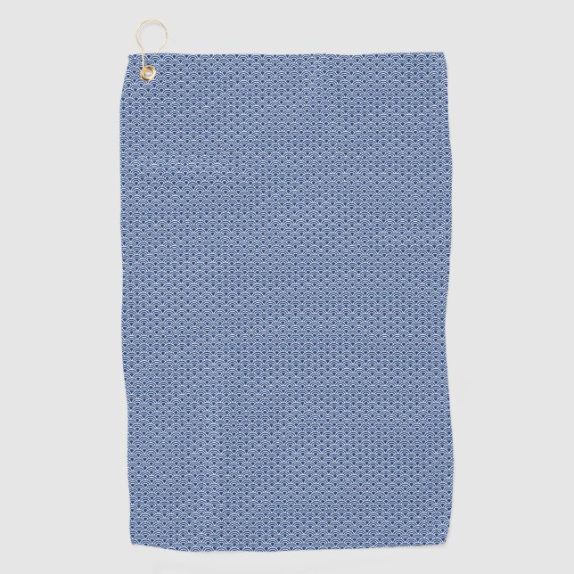 Blue wave pattern golf towel (Front)