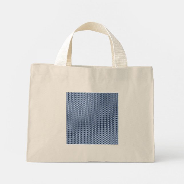 Blue wave pattern mini tote bag (Back)