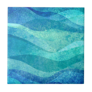 Blue Wave Pattern Stylish Home Design Tile