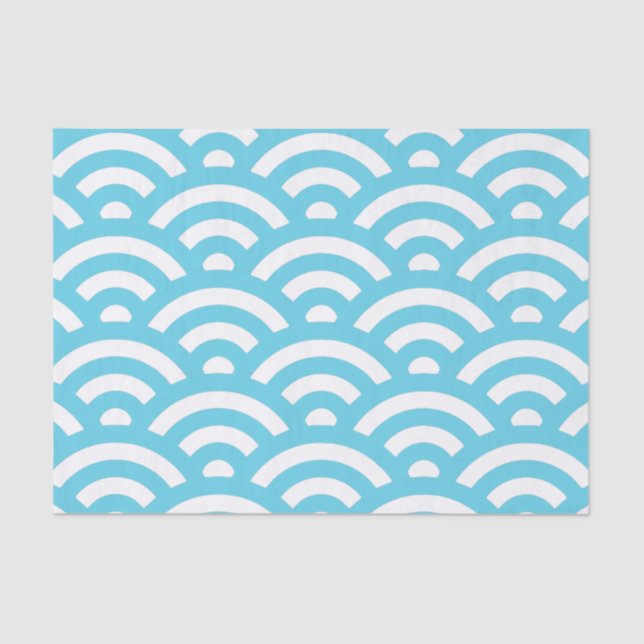 Blue Wave Pattern Tissue Paper (Front)