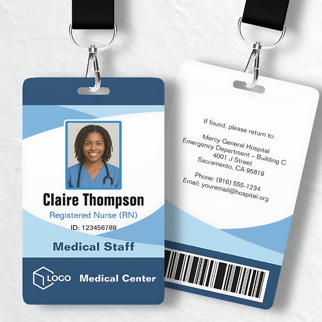 Blue Wave Professional Medical Staff ID Badge (Blue Wave Professional Medical Staff ID Badge)