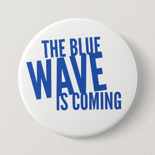 Blue Wave Round Button