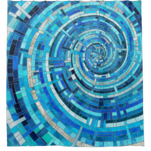 Blue Wave Spiral Mosaic