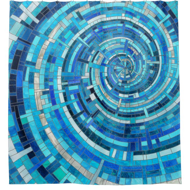 Blue Wave Spiral Mosaic  (Front)