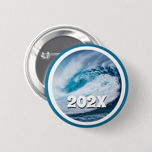 Blue Wave US Presidential Election 2 Inch Round Button (Front & Back)