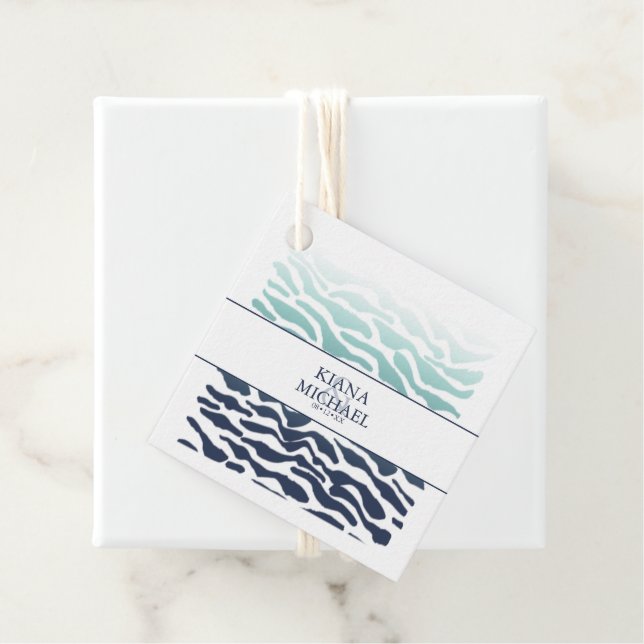 Blue Wave Wedding ID836 Favour Tags (In Situ)