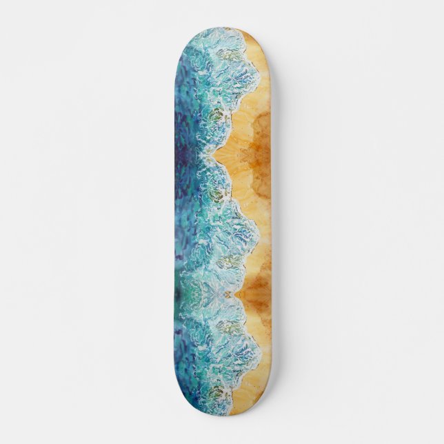 Blue Waves at Sand Beach Skateboard (Front)