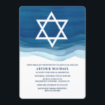 Blue Waves Bar Mitzvah Invitation<br><div class="desc">Invite everyone to this special occasion with this handsome Blue Wave invitation. (Background vector created by freepik - www.freepik.com). The card is easy to customize with your wording, font, font colour, paper shape options and choice of six paper types.Not exactly what you're looking for? All our products can be custom...</div>