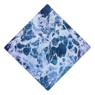 Blue Waves By The Ocean Graduation Cap Topper