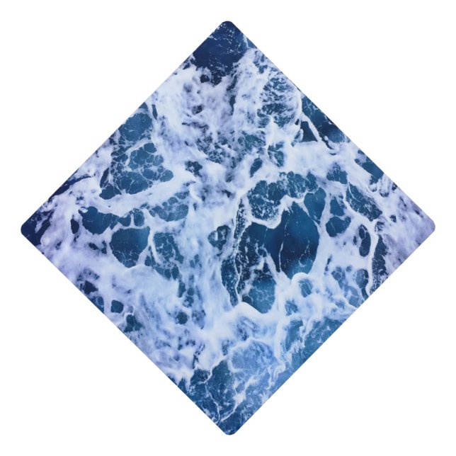 Blue Waves By The Ocean Graduation Cap Topper (Front)