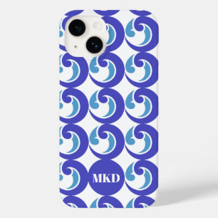 Blue Waves Cell Phone Cover Monogram 