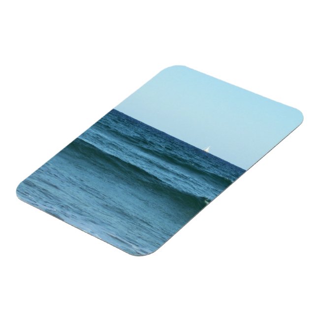 Blue Waves Flowing Toward the Coast Magnet (Left Side)