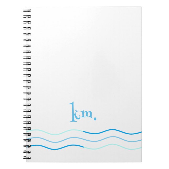 Blue Waves Monogram Notebook (Front)