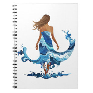Blue Waves Ocean Girl Notebook